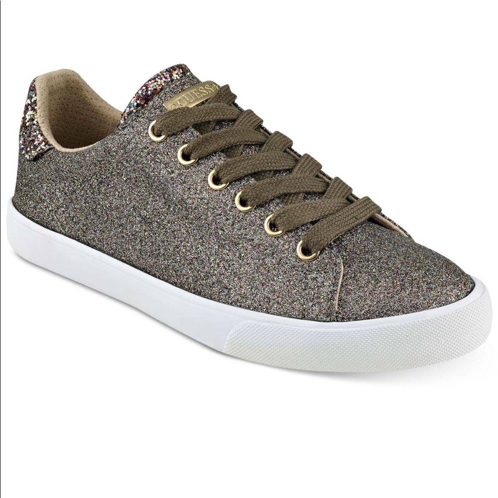 Guess Glitter Lace-Up Sneakers